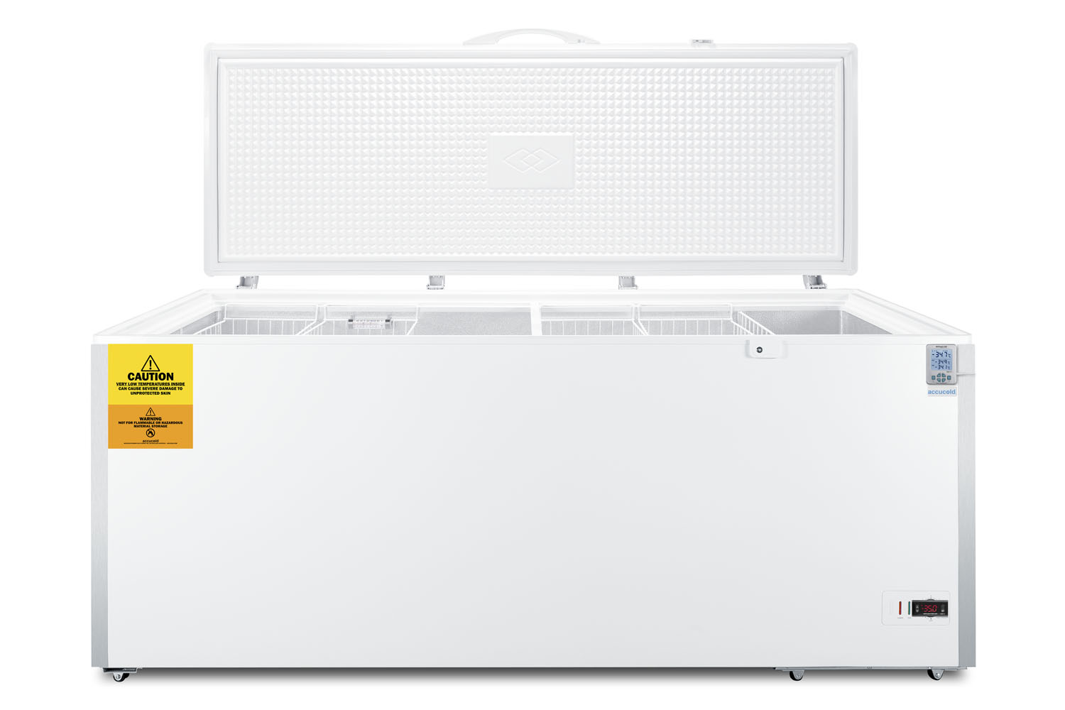 -35 C laboratory 19.8 cu.ft. chest freezer with stainless steel corner guards, NIST calibrated thermometer with alarm, and lock